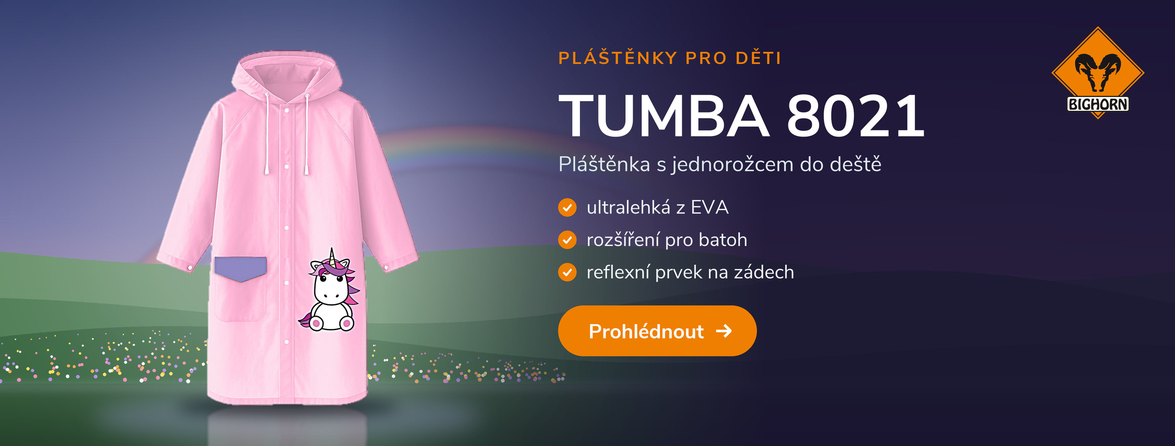 Dětská pláštěnka Bighorn TUMBA 8021 jednorožec